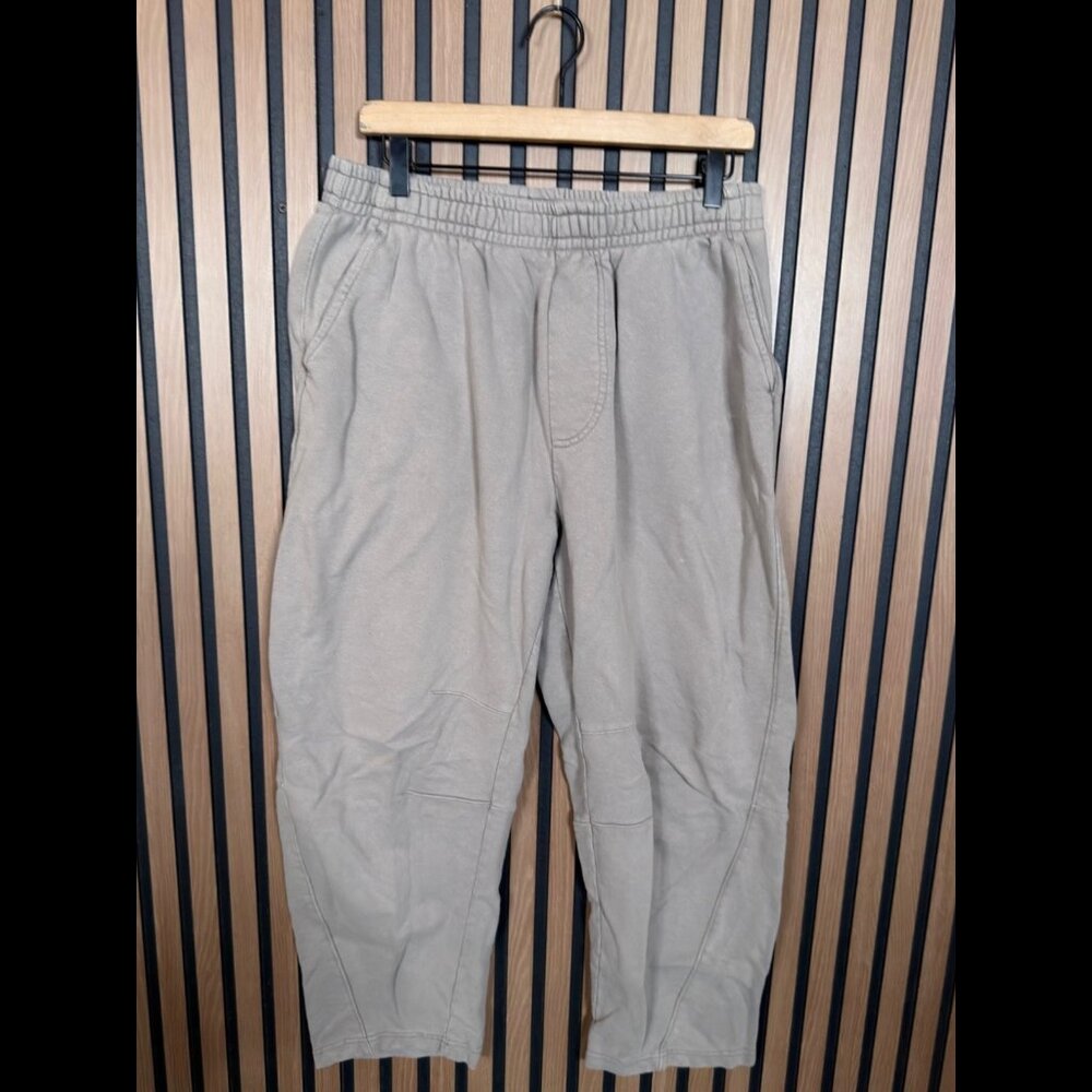 Standard Cloth Sweatpants Large Womens Gray Fleece Drawstring Cropped Pants